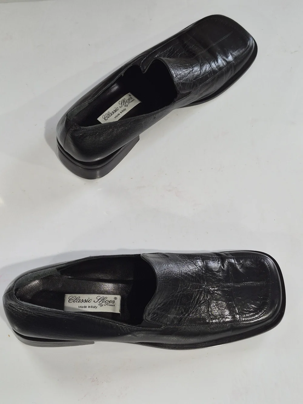 Classic Men's Black Leather Slip-On Loafers Size  10.5-11